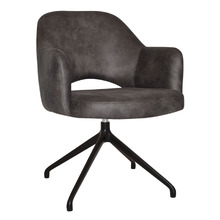 Lex Faux Leather Trestle Armchairs (Set of 2)